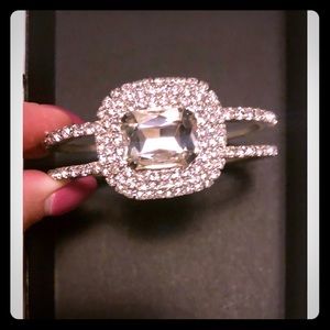 Large Clear Stone Bangle